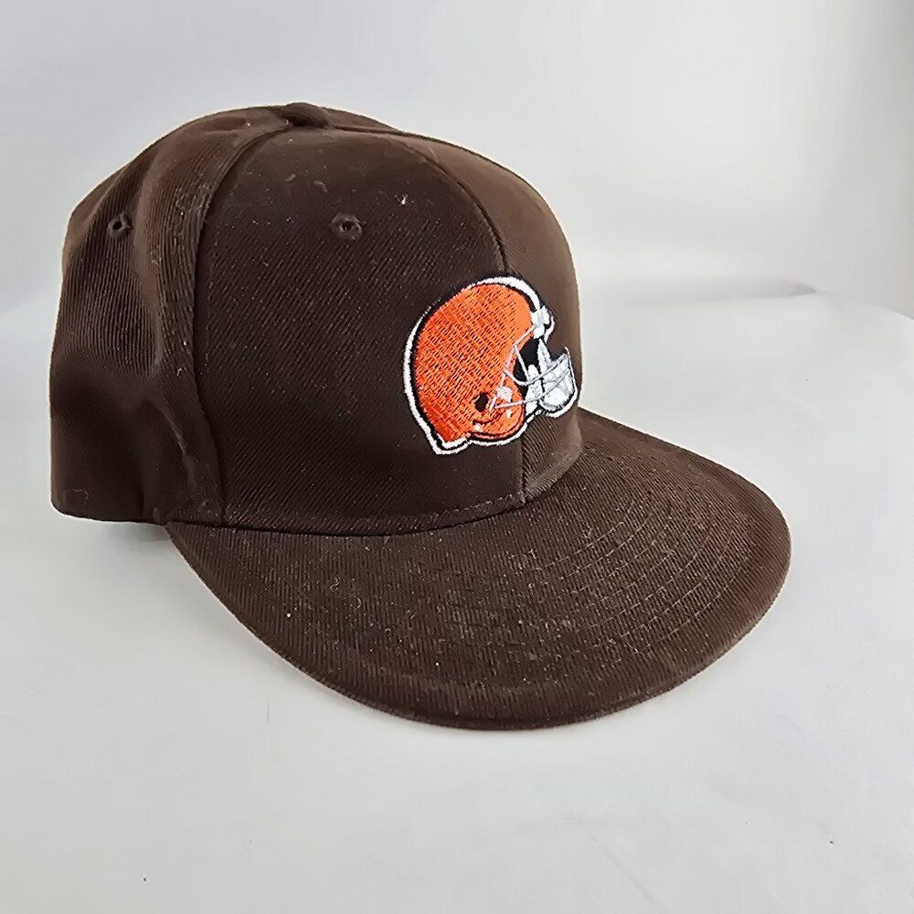 Cleveland Browns Hat Mens 7 3/8 Brown Capline Fitted Original Flat NFL Football